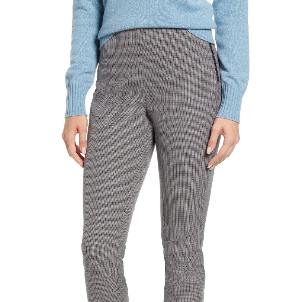 Everlane Houndstooth Plaid Side Zip Work Pant